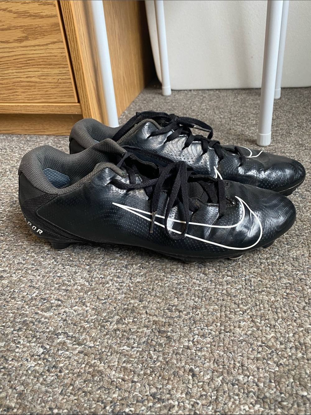 Nike Black Soccer Cleats with White Swoosh